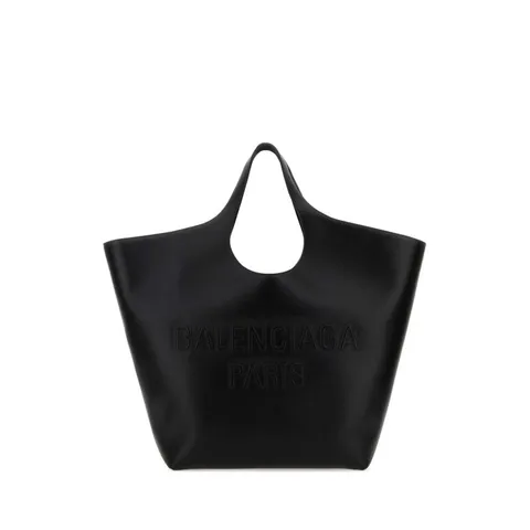 여성 블랙 라지 레더 쇼퍼백 7469772AAID 1000