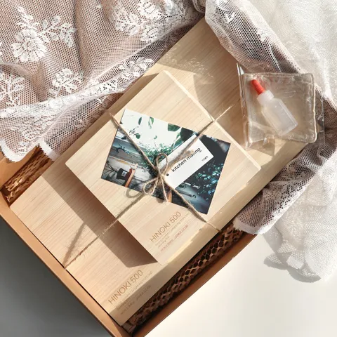 [오일키트+선물포장]하이엔드 우드 국산 원목 도마 S+M 세트 2p 3type 택1