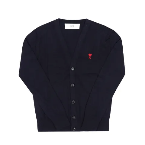 스몰 하트 로고 울 가디건 나이트 블루 BFHKC111 KN0025 430