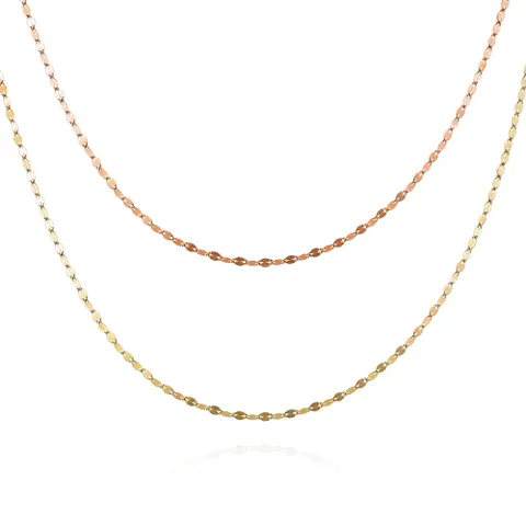 엘렌쥬얼리 14K 타이니 아몬드 체인 금 목걸이