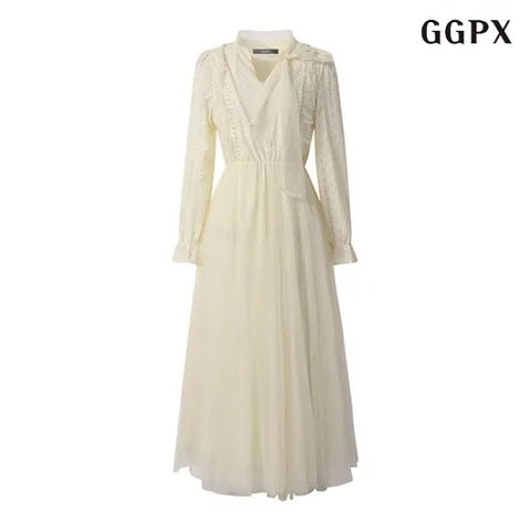 진주 타이넥 레이스 쉬폰 원피스 (GPAOW007D)