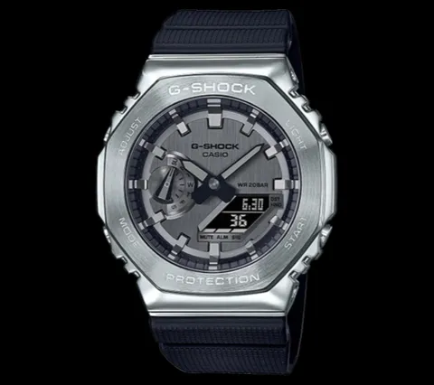 롯데본점 GM-2100-1ADR 지얄오크 메탈 레진밴드 실버