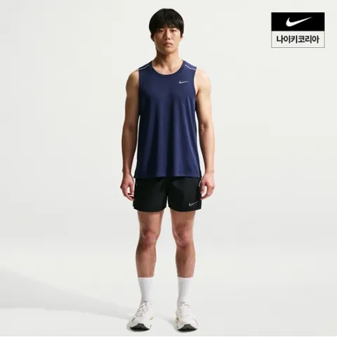 남성 마일러 드라이 핏 5인치 브리프 라인드 러닝 쇼츠 IF2061-010