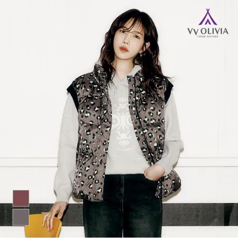 호피프린트 다운 베스트_VVCKD4W9491