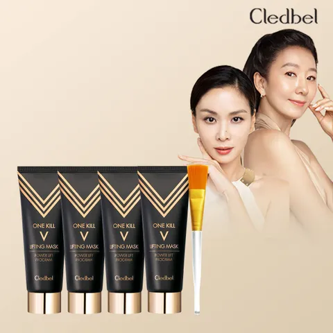 파워리프트 원필 브이 리프팅 마스크팩 4개+ 브러쉬1개