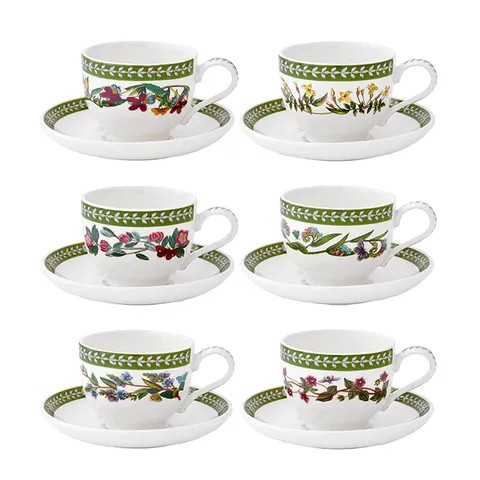 보타닉가든 에칭 커피잔6인조