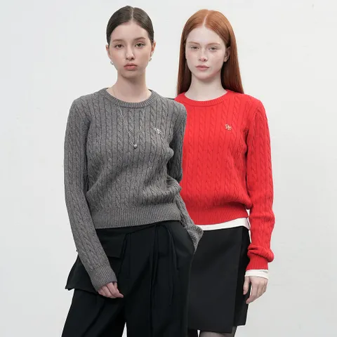 울 케이블 크루넥 풀오버 [3COL] / WBD3L05527