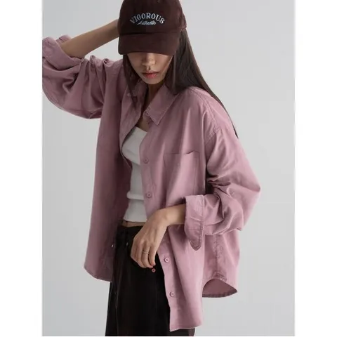 코듀로이 오버핏 셔츠  라이트 핑크 (355X64LY3Y)