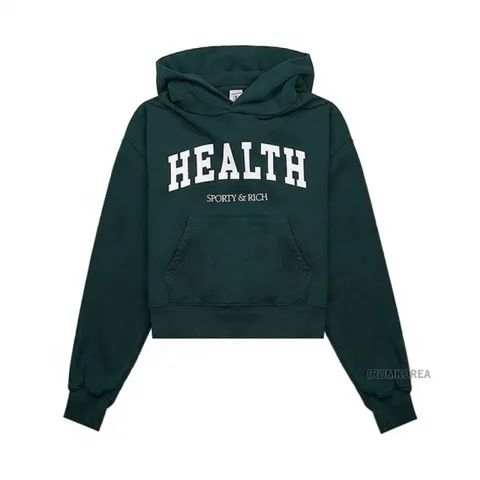 헬시 아이비 크롭 후드 티셔츠 HEALTH IVY CROPPED HOODIE FOREST WHITE