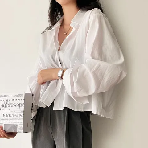 [오노마] ONM Shirt 데일리룩 러 단추 줄 오픈카라 (32099235)