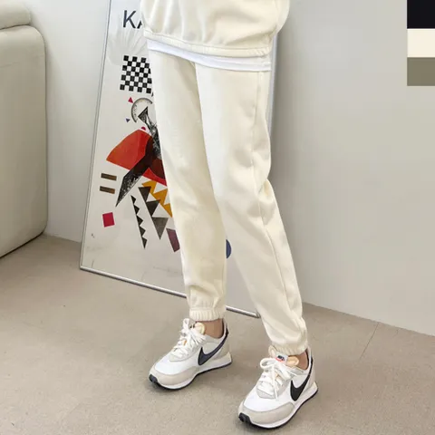 블레오 여성 겨울 기모 코듀로이 밴딩팬츠 골덴 조거 팬츠