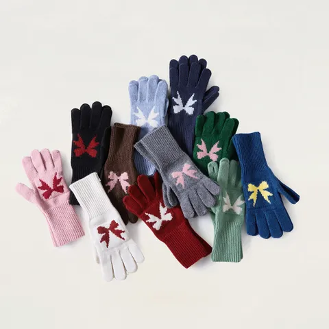 Ribbon Wool Gloves (9 Colors)