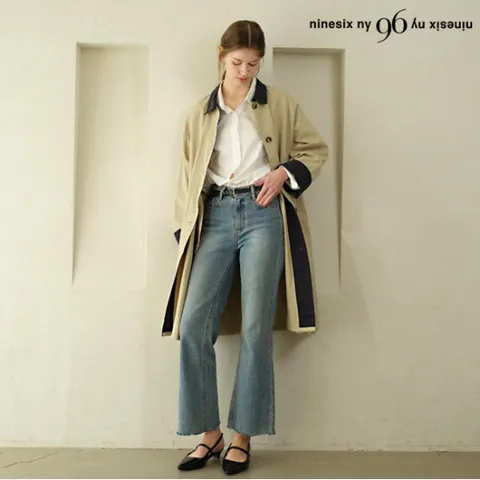 정상가:119,000원 ㅣ 카라 배색 포인트 트렌치 자켓 (NP3JK007L0)