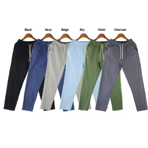 여자 스판 끈밴딩 워싱 시원한 여름 긴바지