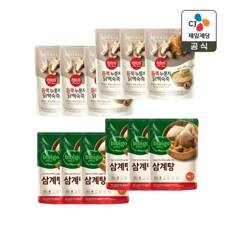 비비고 삼계탕 800g x6개+듬뿍 누룽지닭백숙죽 420g x6개