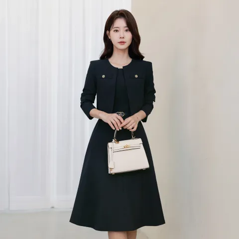 (~XXL까지) 테니르 레이어드 자켓 벨트 원피스 봄 가을 오피스룩 하객룩 데이트룩 모임룩 미시룩 빅사이즈