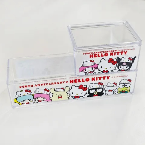 산리오 헬로키티 50주년 투명 아크릴 소품 정리함 2종 액세서리트레이 아크릴정리함