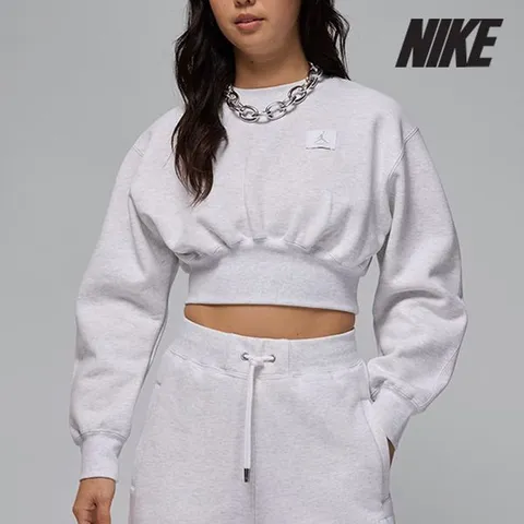 [하프클럽]  여성용 조던 티셔츠 /a5- FV7153-051 / 우먼스 조던 브루클린 플리스 크롭 스웨트셔