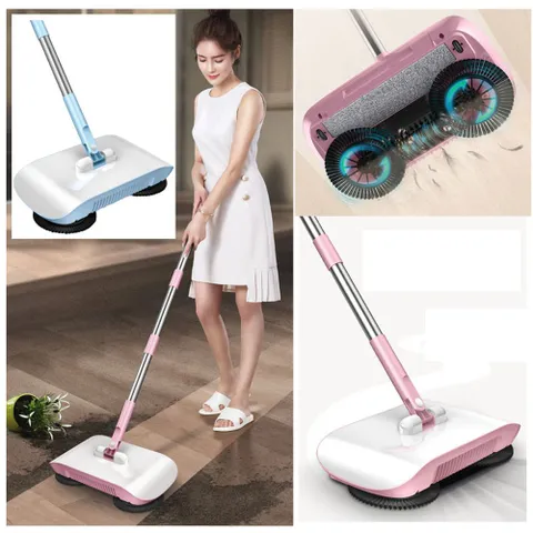 가정용 수동식 청소기  섬유걸레 2P 포함  수동식청소기 무선청소기 무전청소기 물걸레