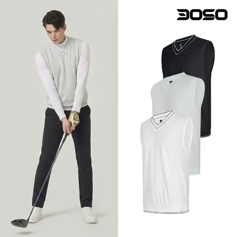 남성골프웨어 봄/여름 브이넥 매쉬 골프조끼KSJJ