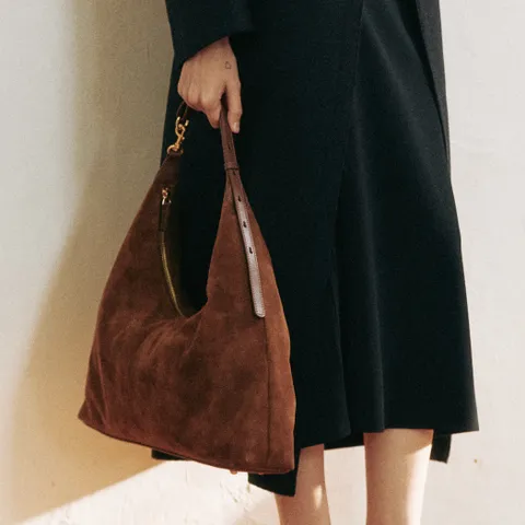 [정상가 294,000원] 5Colors_카우레더 버클 라운드 호보 백 I B05