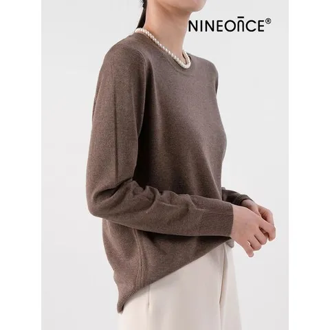 [하프클럽] 여성 기본 라운드 니트 심플라운드니트