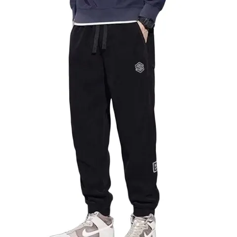 남자 코듀로이조거 자수 검정색 츄리링바지 팬츠