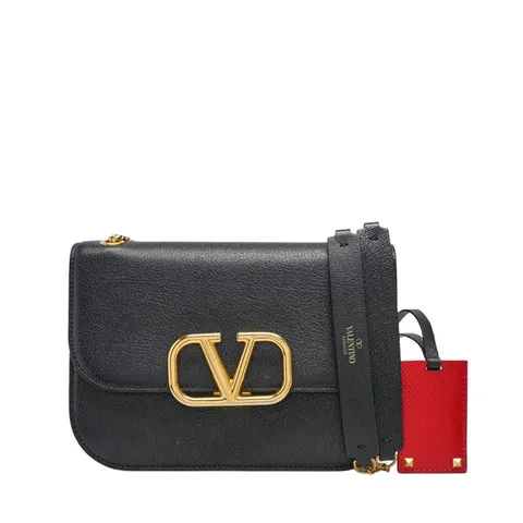 블랙 & 레드 카프스킨 V 슬링 금장 체인 여성 숄더백 TW2B0F23 PAM 0NO_PC1224-BA00038