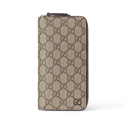 [명품]  장지갑 바이컬러 지퍼장지갑 베이지 브라운 822051 FACQC 9773