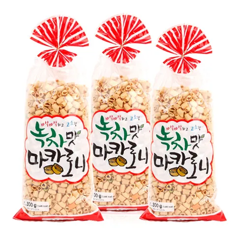 옛날과자 녹차맛 마카로니 300gx3봉