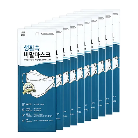 케어플 생활속 비말마스크 KF-AD 데일리마스크 대형 10매 국내생산