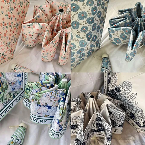 LN휴대용 미니사이즈 플라워 패턴 프리미엄 양우산 암막 양산 우산 겸용