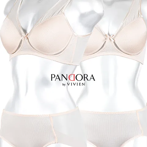 [판도라by비비안] 인견 메쉬 몰드 노와이어 브라팬티세트 bp7167
