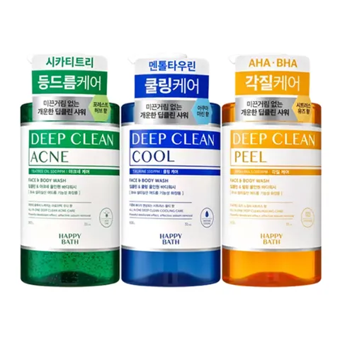 [롯데백화점][신세기유통]해피바스 딥클린 바디워시 900g 3종 중 택1개