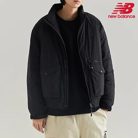 [하프클럽]  다운 NBNQC42833-BK 아웃포켓 패딩점퍼