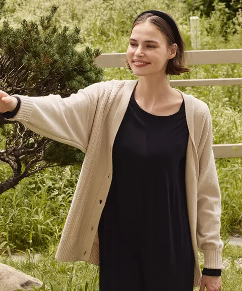 [최초가169,000원] 에코스킨 케이블 버튼 가디건_FW3100