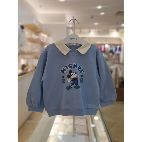 세이브존03  블루 디즈니 미키 카라 맨투맨 AQ79R121002A