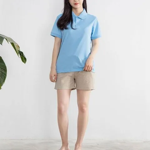 [하프클럽] 여성 커플룩 데이트 웨어 아영 쿨론 카라 반팔 패션