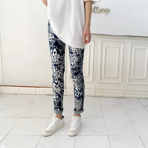 [브리치] 갤러리샵 / 완전세일 피콕패턴 밴딩 스판 면팬츠