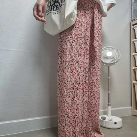 여성 여자 플라워 밴딩 팬츠 플리츠 꽃무늬 몸빼 몸배 밴딩 플리츠 꽃무늬 몸배 엄마