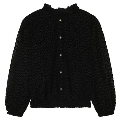 [롯데백화점][씨]벨벳 패턴 셔링 프릴 블라우스 SJBAX2427