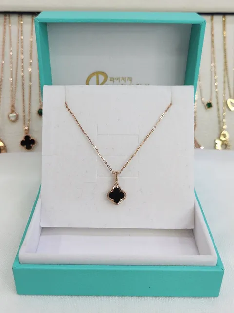 14K/18K 오닉스클로버 펜던트& 참 목걸이 GGS125-6112-P-(체인제외)