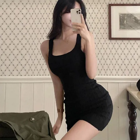 [다잇템] 여자 편한 골지 슬리브리스 쁘띠 SS 원피스