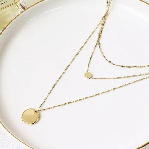 편한 사이 코인 3줄 목걸이 (8936940)