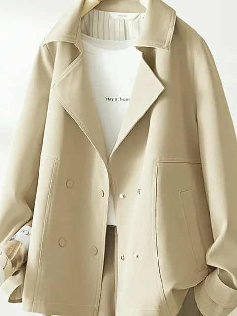 더블버튼 오버핏 숏기장 트렌치코트(S5SCT005A)