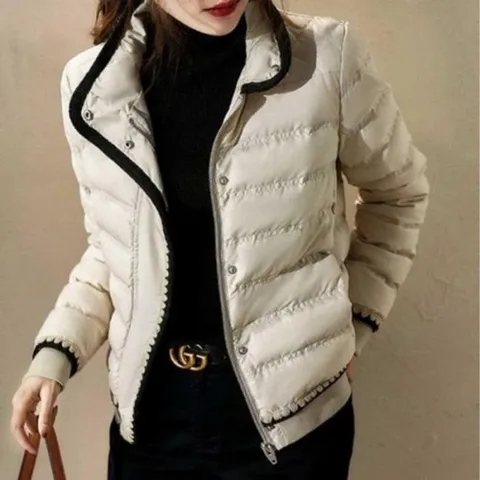 [오노마] ONM 직장인 방한 패팅 스타일 겨울 코디 숏 배색 점퍼 출 (28471645)