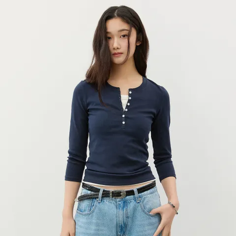 [최초가 69,900원] 컴포트 헨리넥 긴팔 티셔츠_8COLORS