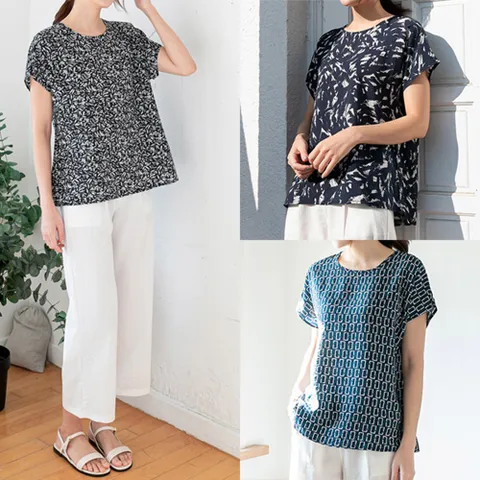 빅사이즈사랑해요 J082L303 실크패턴인견블라우스 BZ