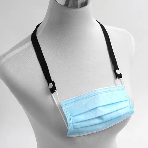 분실방지 똑딱이 마스크 스트랩(블랙) 마스크걸이 가정용품 생필품