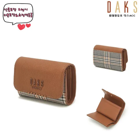 [영등포점]선물포장[MEGHAN]브라운 체크 배색 반지갑 DCWA1E624 463691